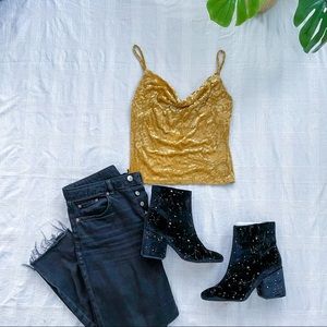 Velvet Cowl Neck Cami